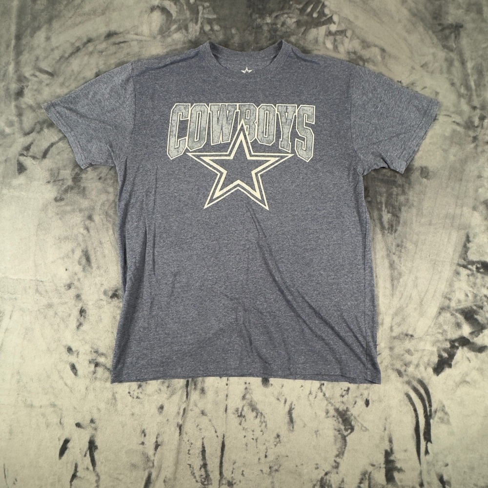 Dallas Cowboys T-Shirt Mens Large Blue Gray Short Sleeve Graphic Star Logo 4703